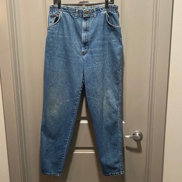 chic Denim - Vintage Chic Mom Jeans 18 Tall High Rise 100% Cotton USA Blue Denim